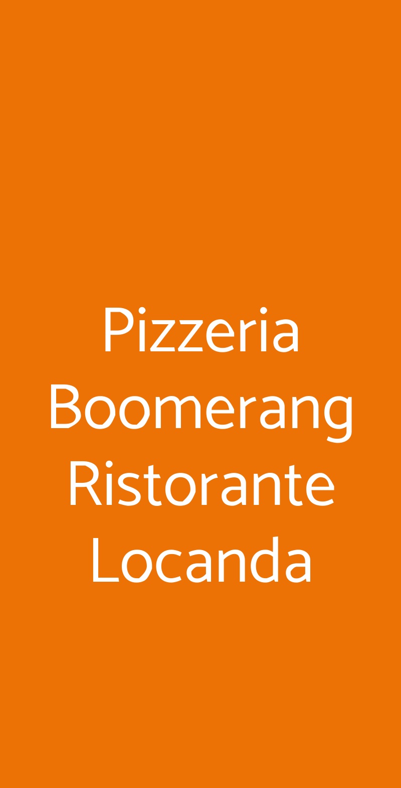 Pizzeria Boomerang Ristorante Locanda Porto Viro menù 1 pagina