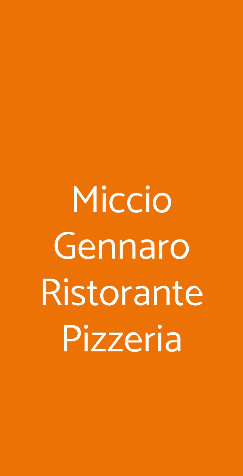Ristorante - Pizzeria Miccio Gennaro Castellammare di Stabia menù 1 pagina