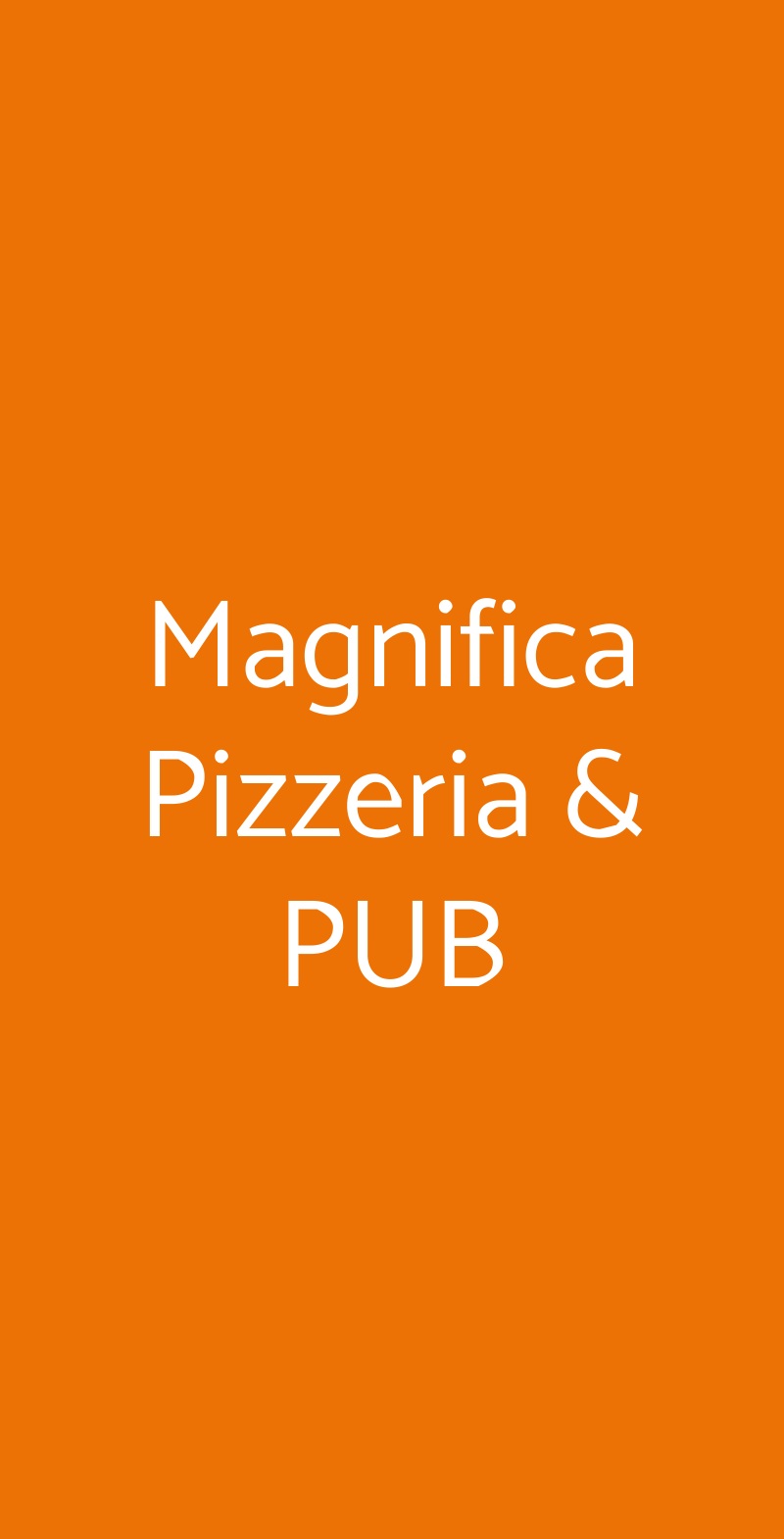 Magnifica Pizzeria & PUB Napoli menù 1 pagina