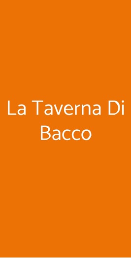 La Taverna Di Bacco