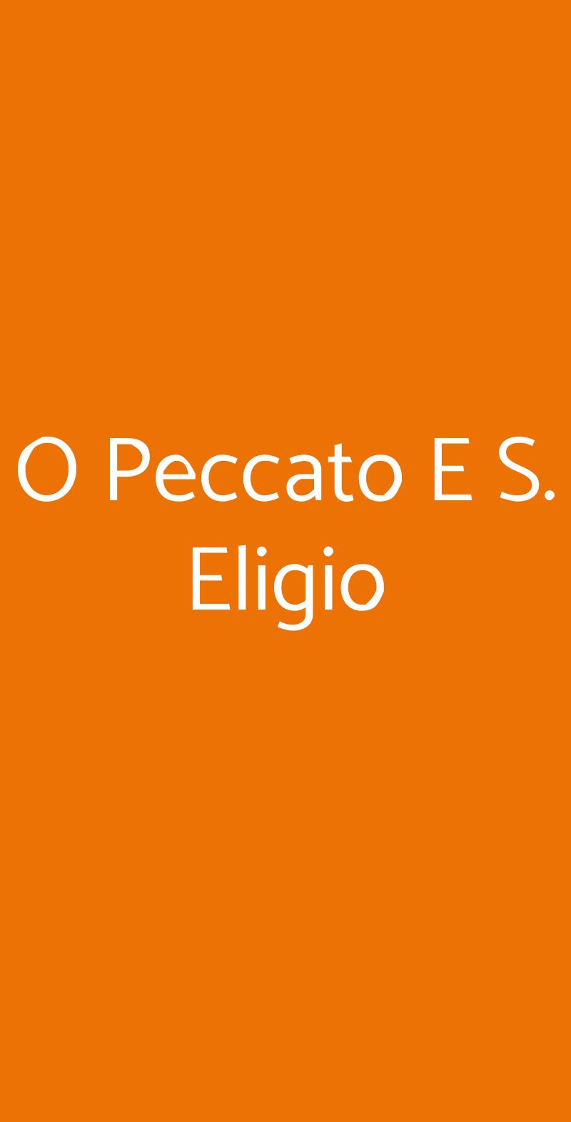 O Peccato E S. Eligio Napoli menù 1 pagina