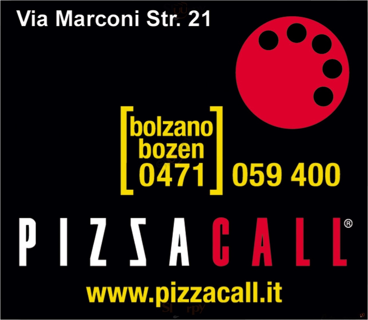 PIZZA CALL Bolzano menù 1 pagina