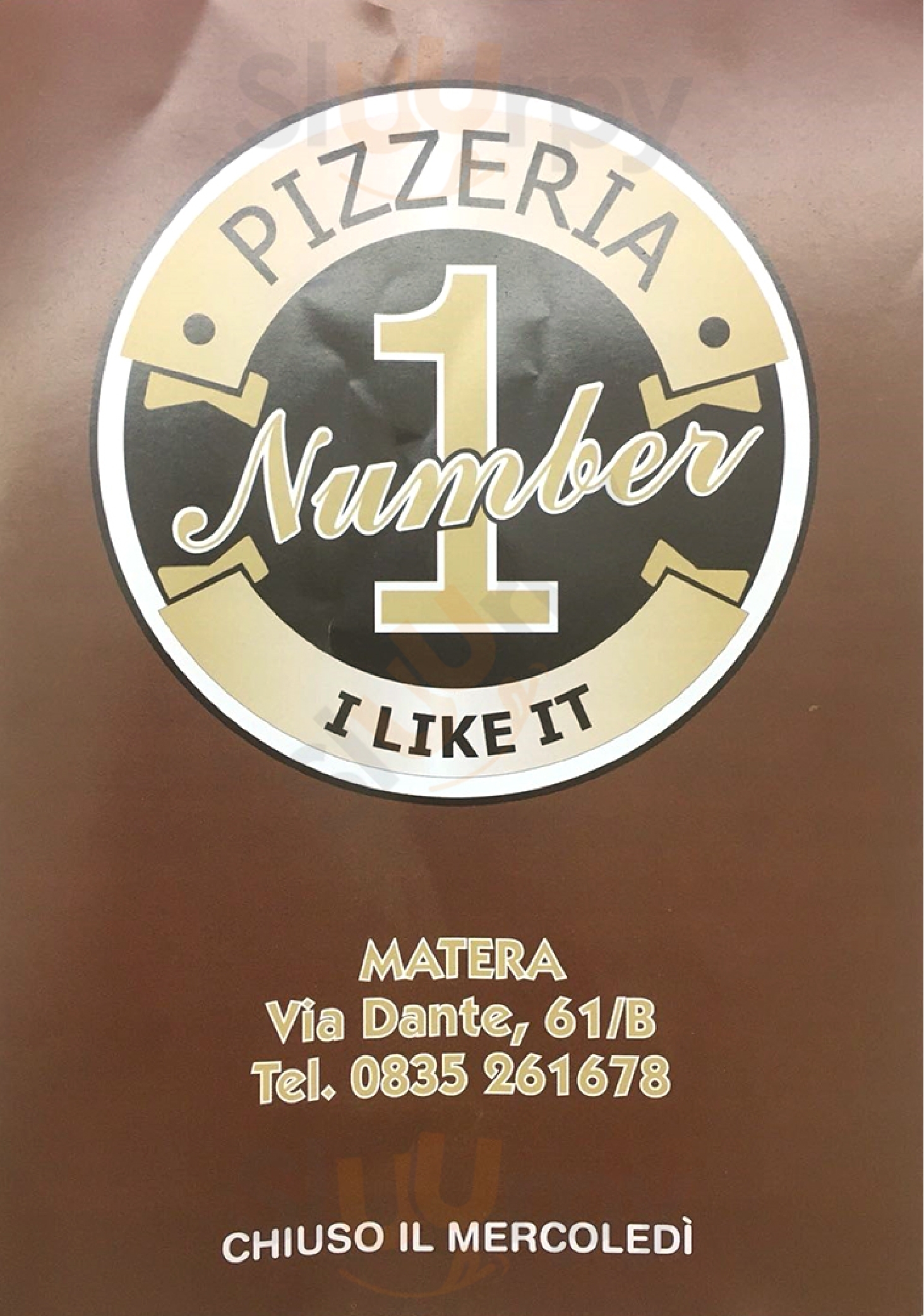 Pizzeria Numberone Matera menù 1 pagina