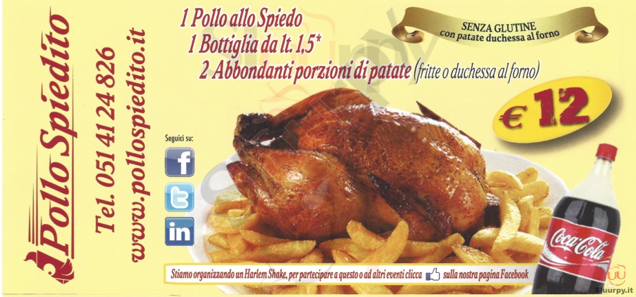 Pollo Spiedito Bologna menù 1 pagina
