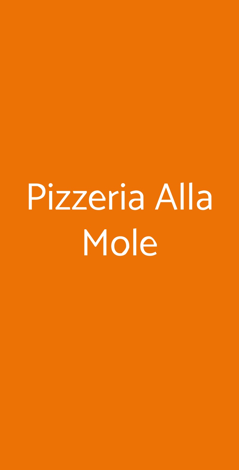 Pizzeria Alla Mole Torino menù 1 pagina