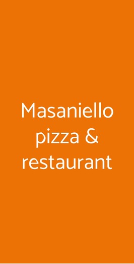 Masaniello Pizza & Restaurant, Claviere