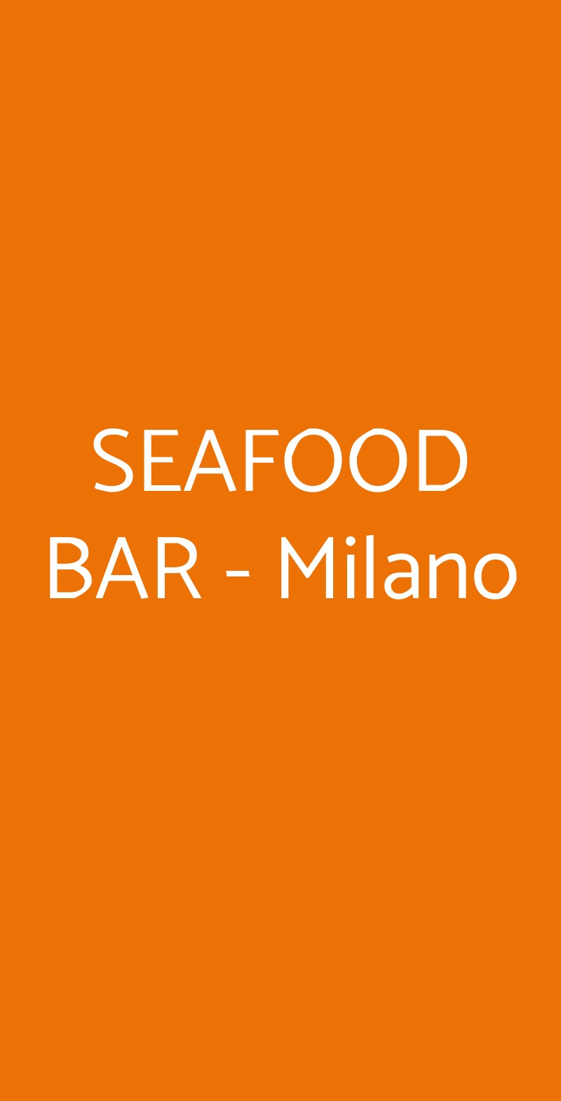 SEAFOOD BAR - Milano Milano menù 1 pagina