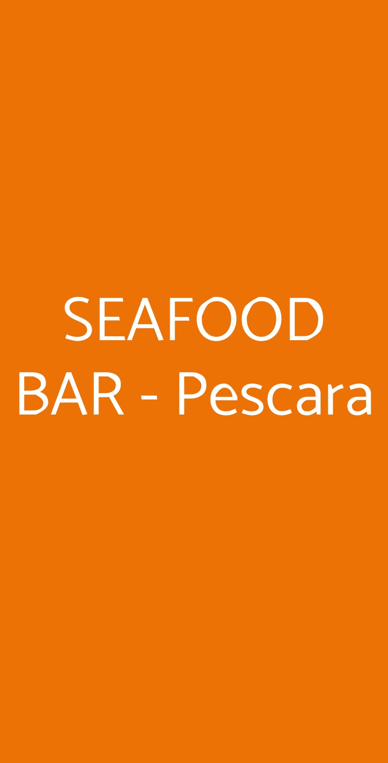 SEAFOOD BAR - Pescara Pescara menù 1 pagina