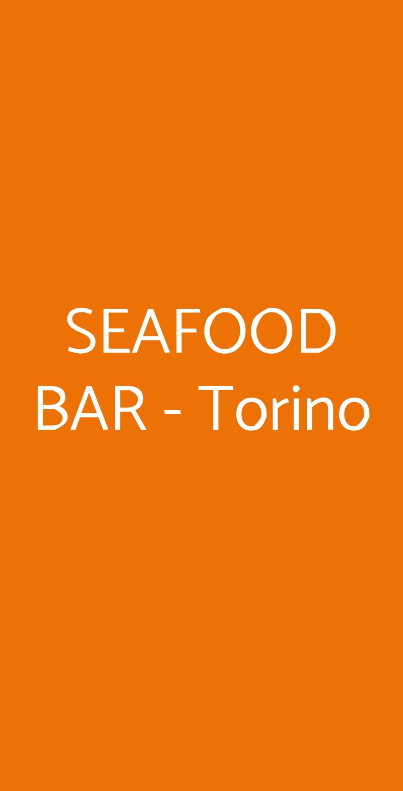 SEAFOOD BAR - Torino Torino menù 1 pagina