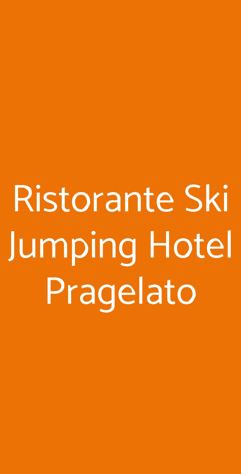 Ristorante Ski Jumping Hotel Pragelato Pragelato menù 1 pagina