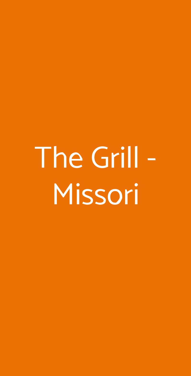 The Grill - Missori Milano menù 1 pagina