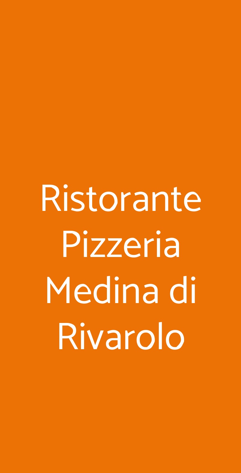 Ristorante Pizzeria Medina di Rivarolo Rivarolo Canavese menù 1 pagina