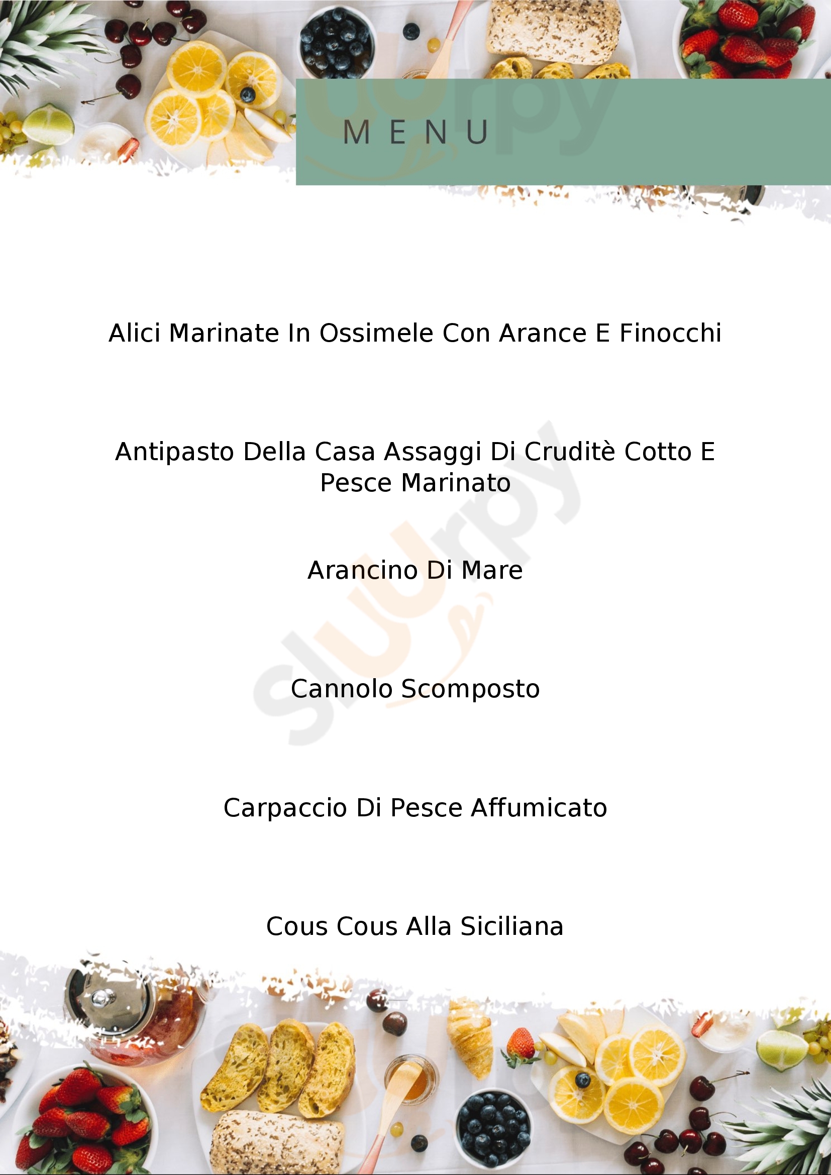 Pizzeria A' Musciara Santa Croce Camerina menù 1 pagina