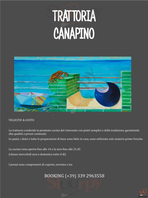 CANAPINO Grosseto menù 1 pagina