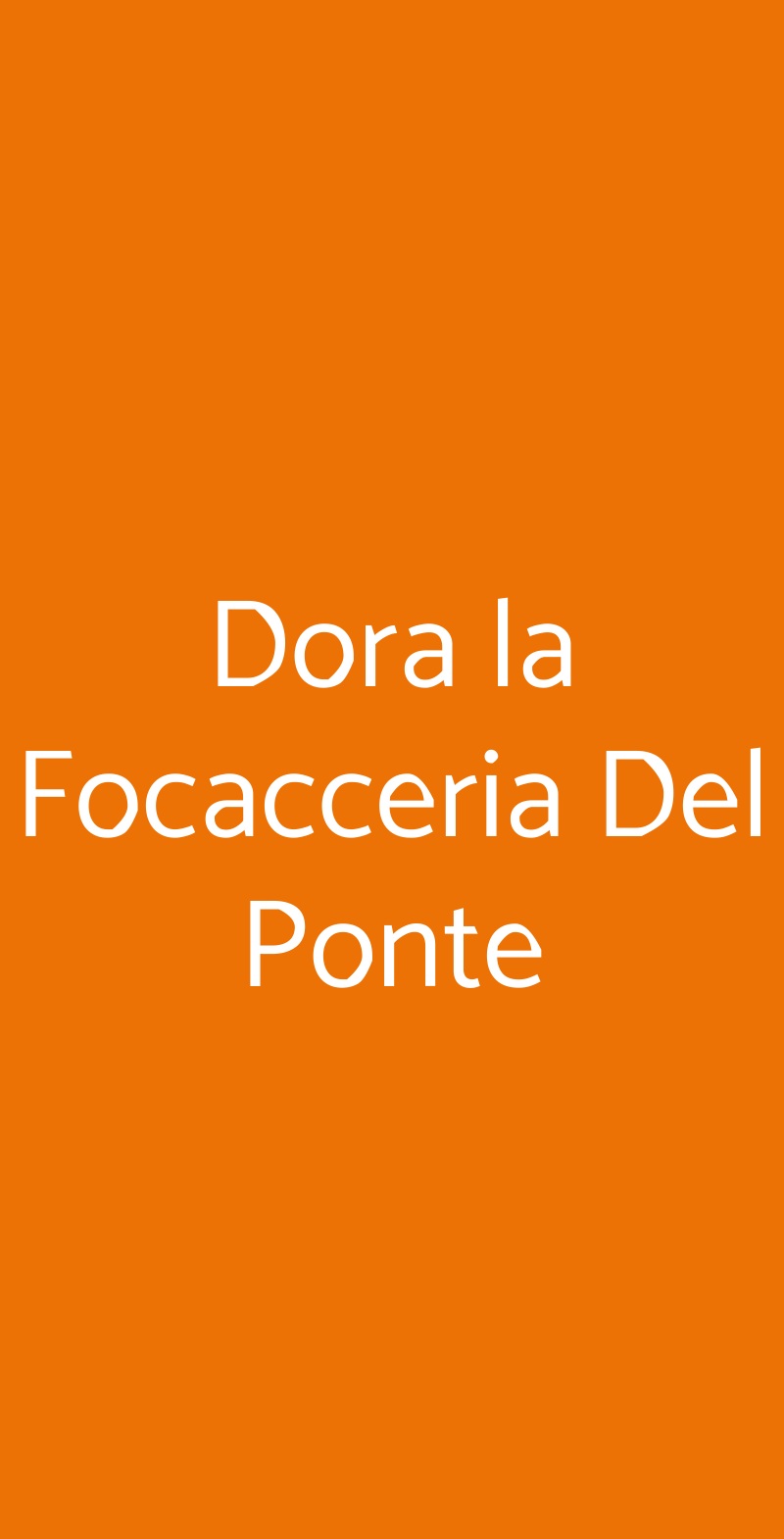 Dora la Focacceria Del Ponte Torino menù 1 pagina