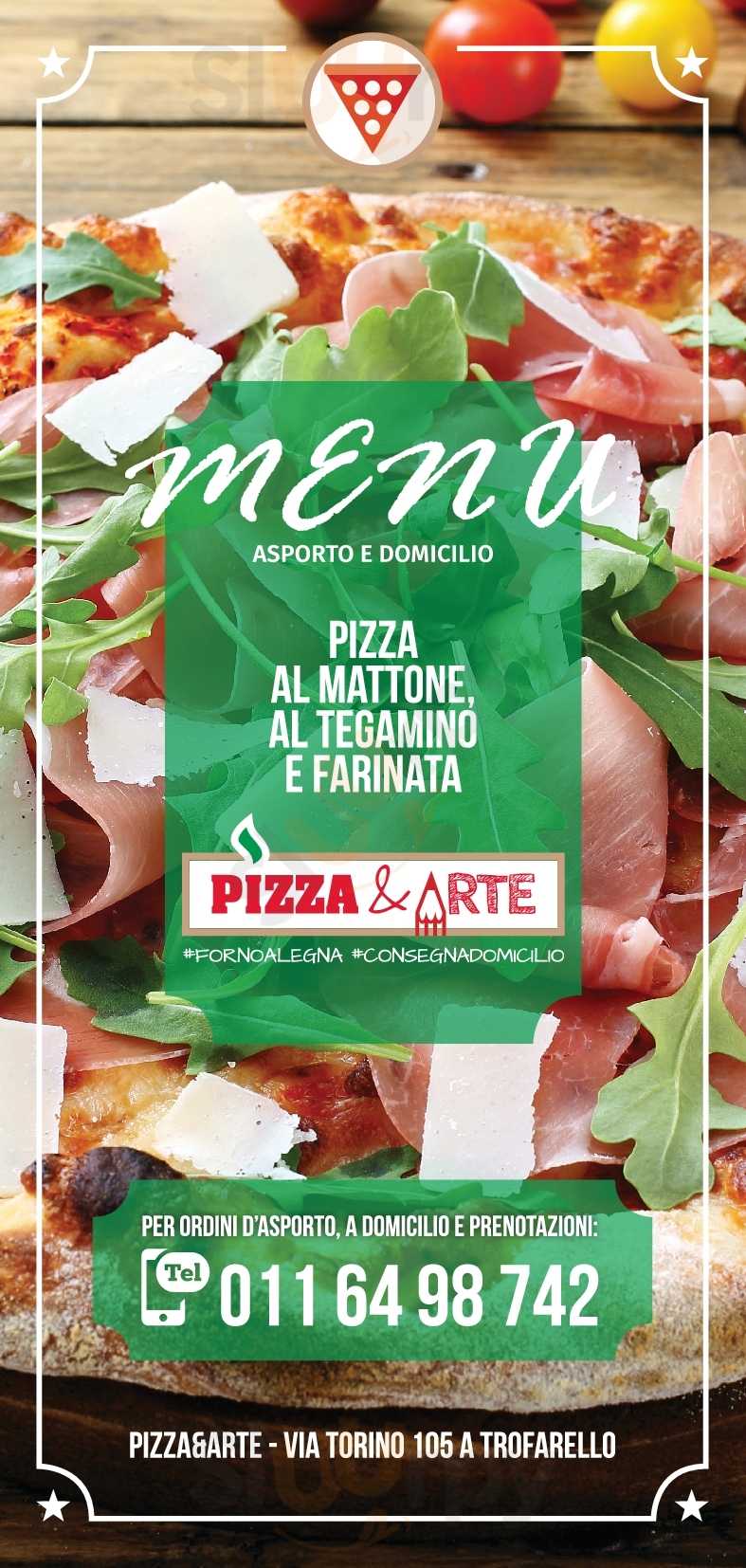 Pizza & Arte Trofarello menù 1 pagina