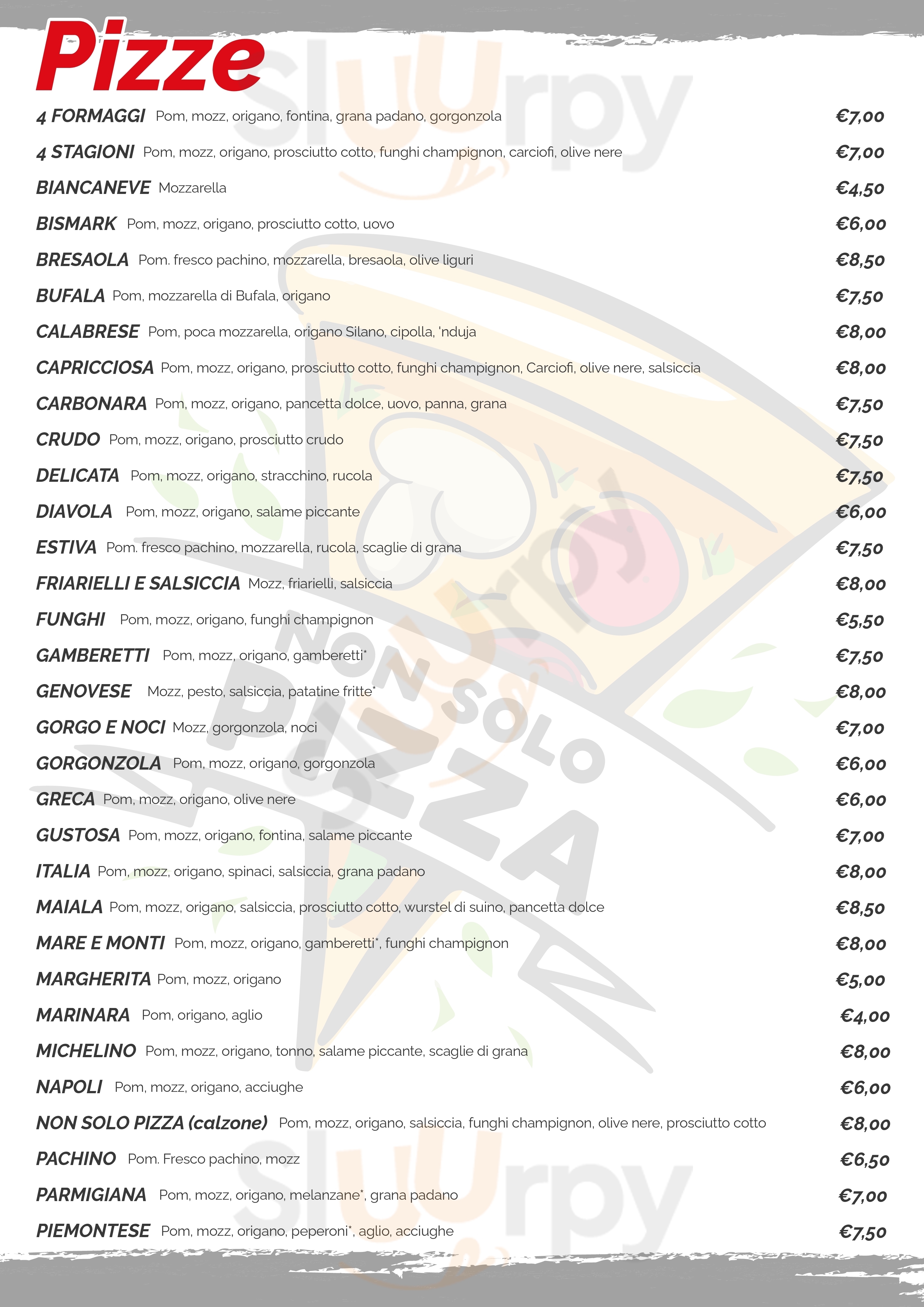 Non Solo Pizza Settimo Torinese menù 1 pagina