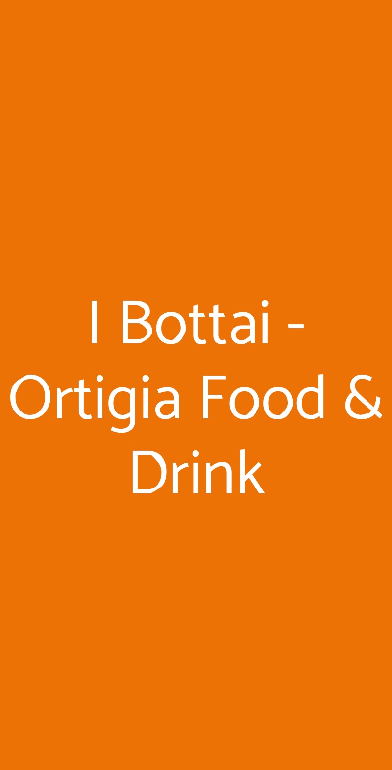 I Bottai - Ortigia Food & Drink Siracusa menù 1 pagina