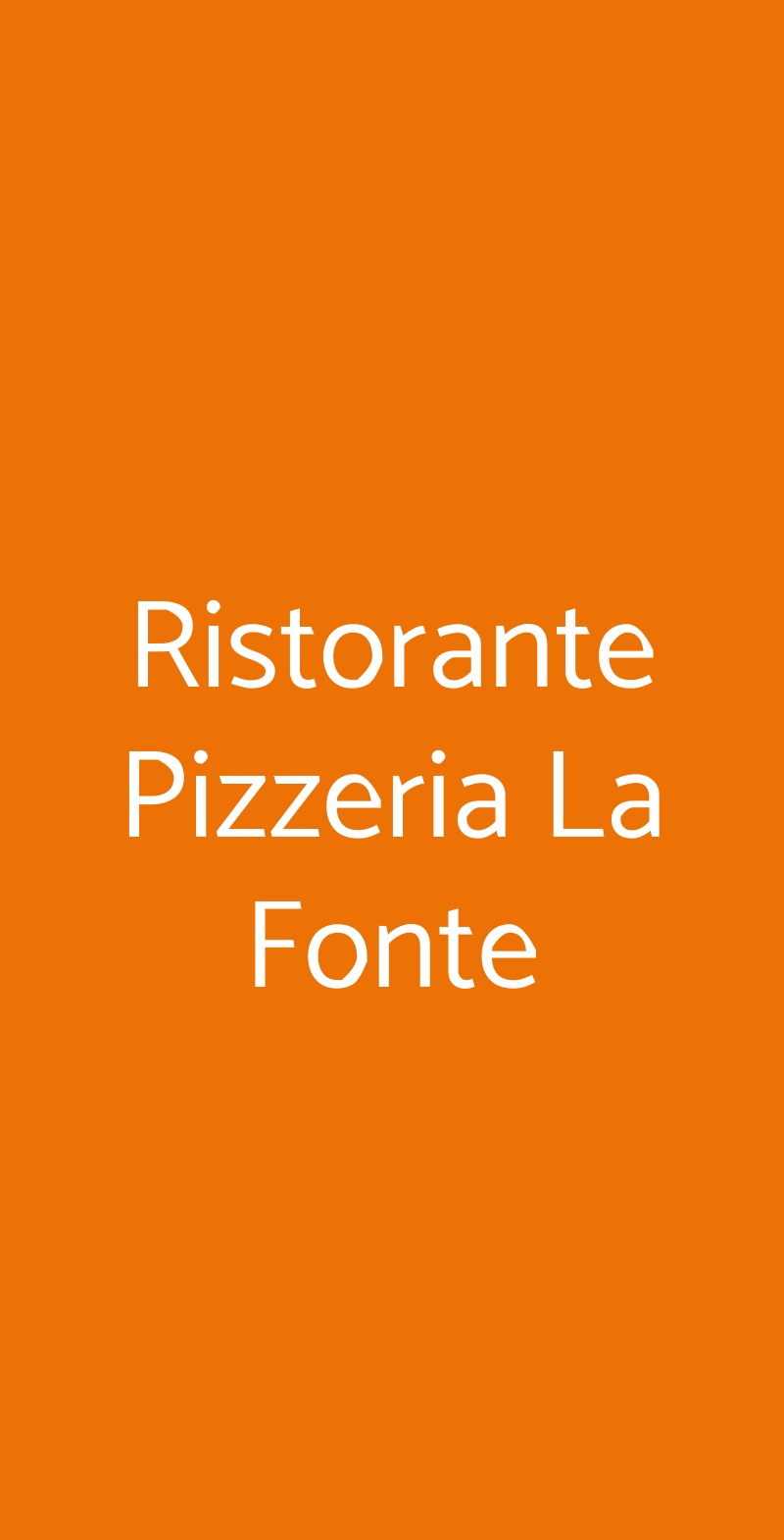 Ristorante Pizzeria La Fonte Torino menù 1 pagina