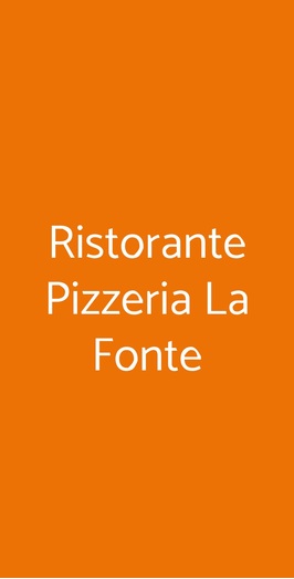 Ristorante Pizzeria La Fonte, Torino
