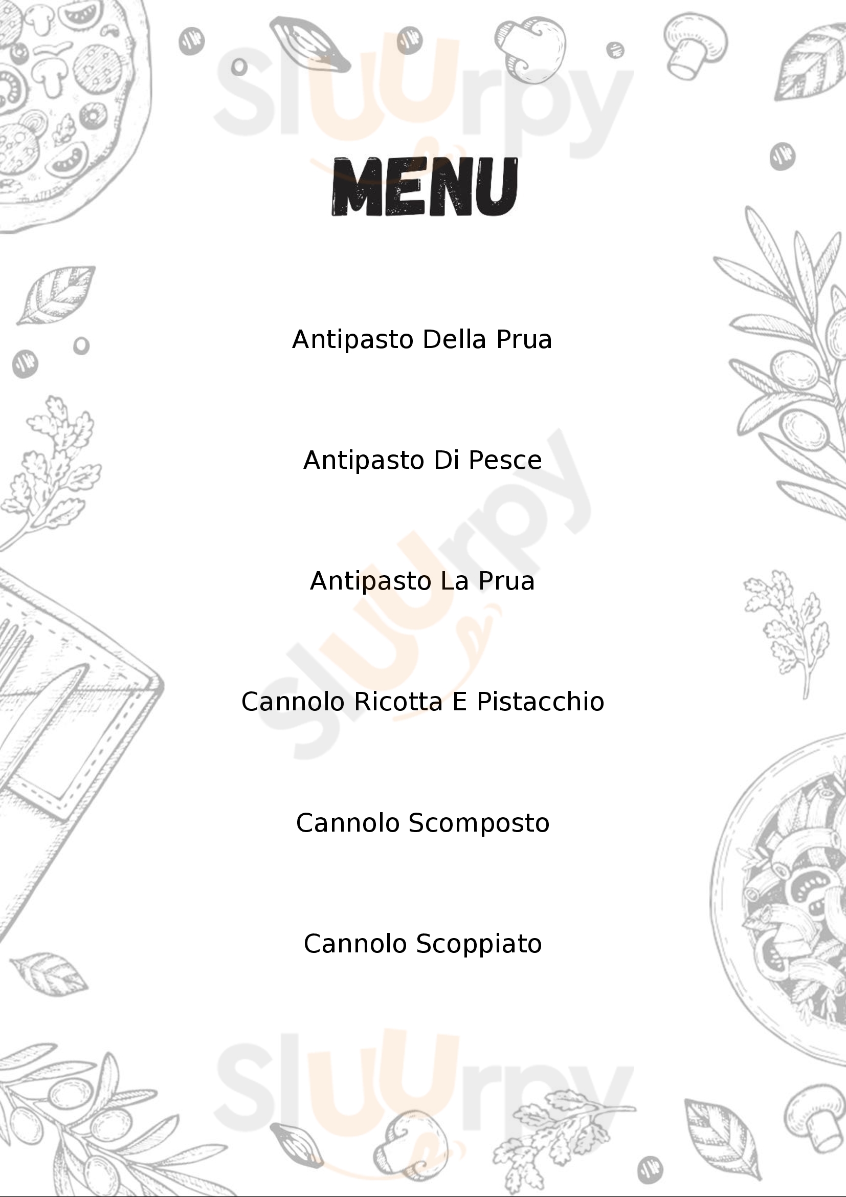 Ristorante La Prua Avola menù 1 pagina