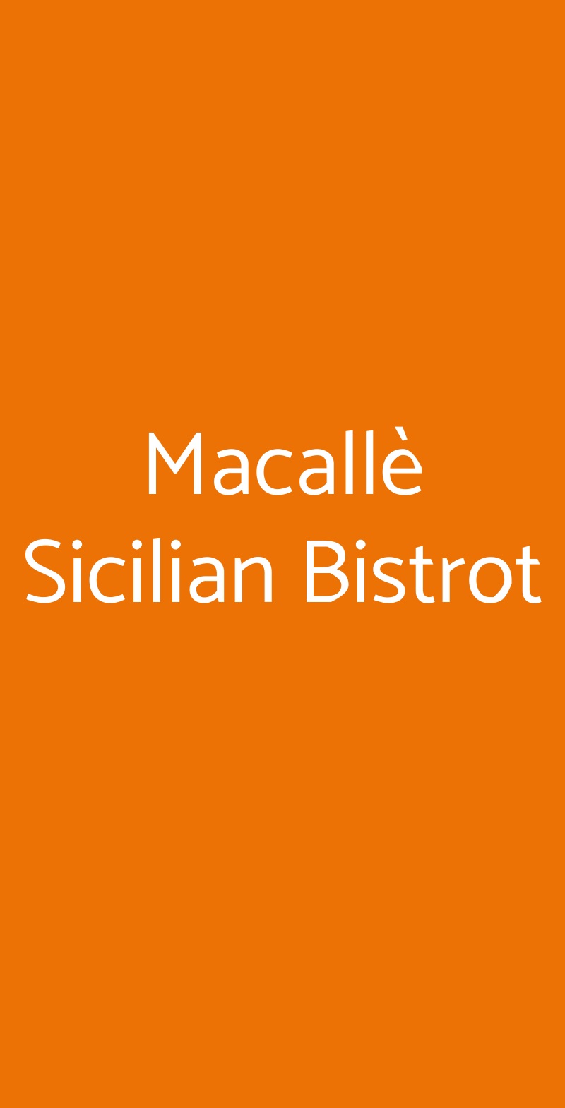 Macallè Sicilian Bistrot Siracusa menù 1 pagina