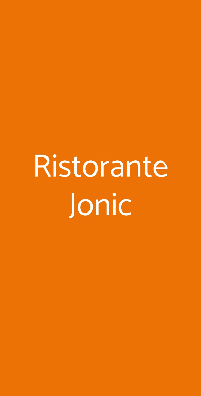 Ristorante Jonic Portopalo di Capo Passero menù 1 pagina