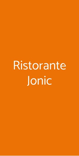 Ristorante Jonic, Portopalo di Capo Passero