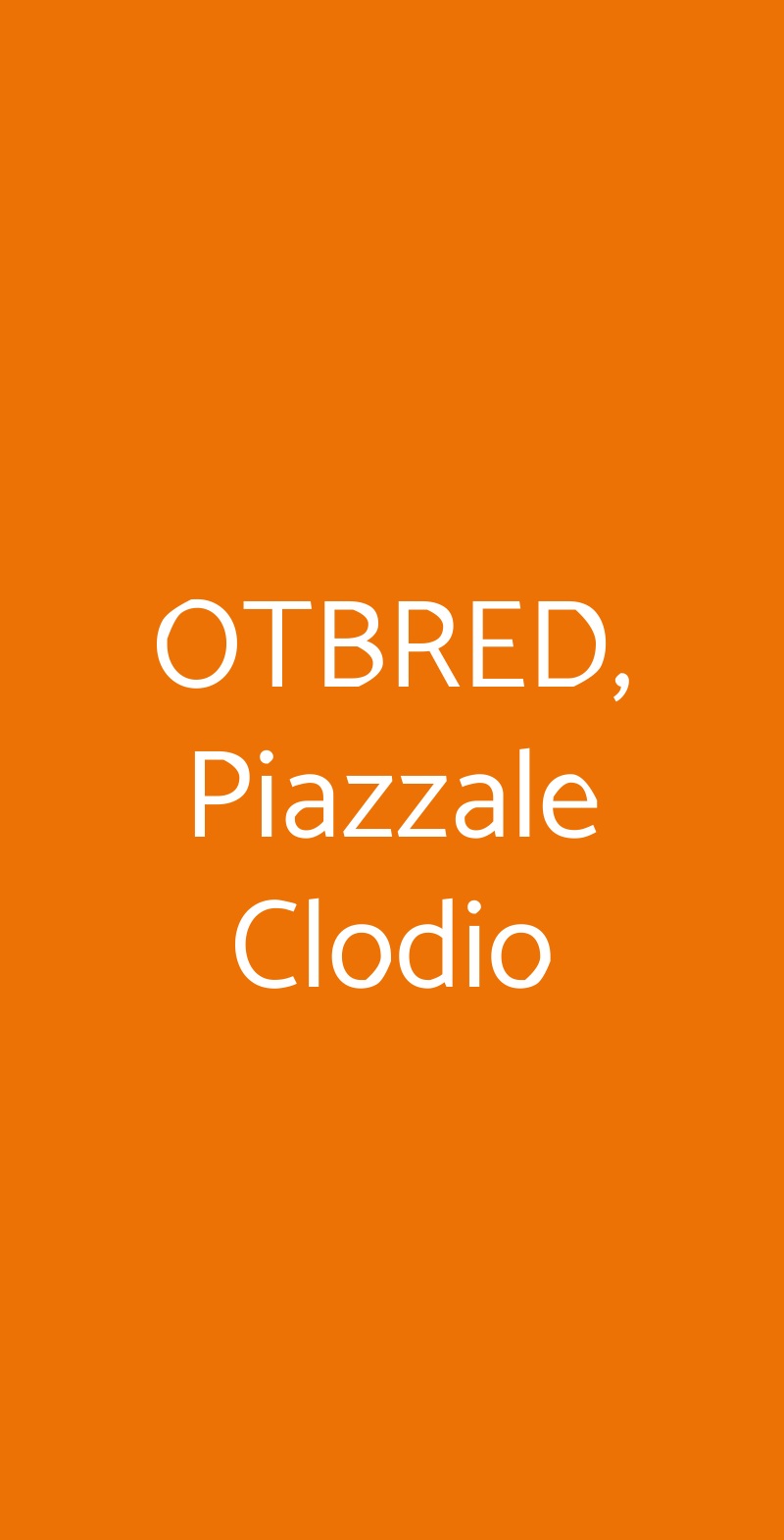 OTBRED, Piazzale Clodio Roma menù 1 pagina