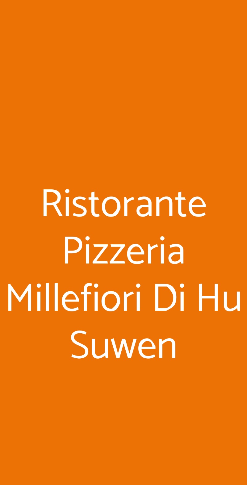 Ristorante Pizzeria Millefiori Di Hu Suwen Torino menù 1 pagina