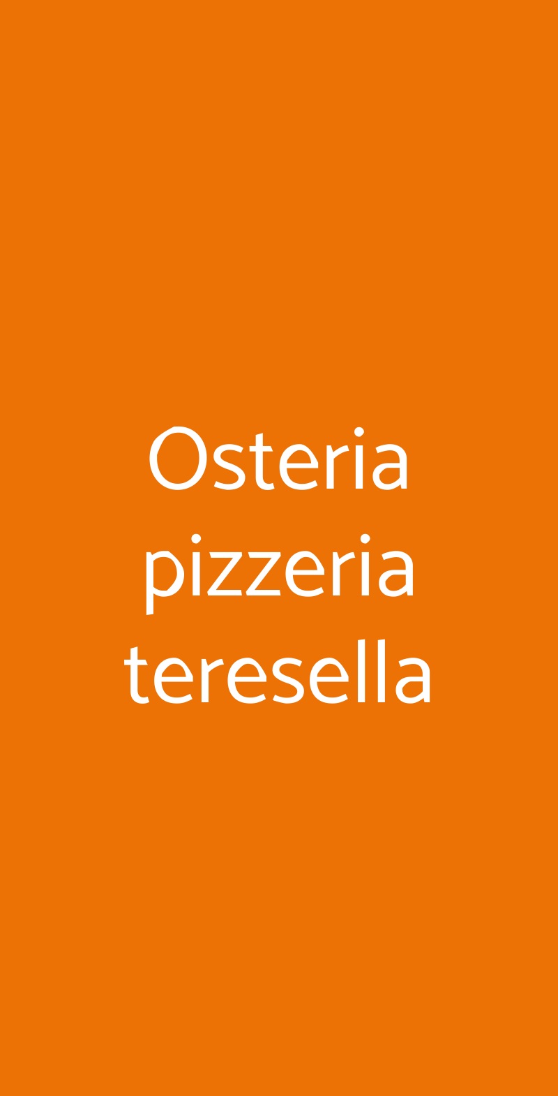 Osteria pizzeria teresella Torino menù 1 pagina