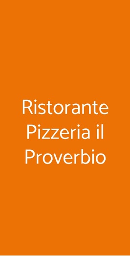 Ristorante Pizzeria Il Proverbio, Torino