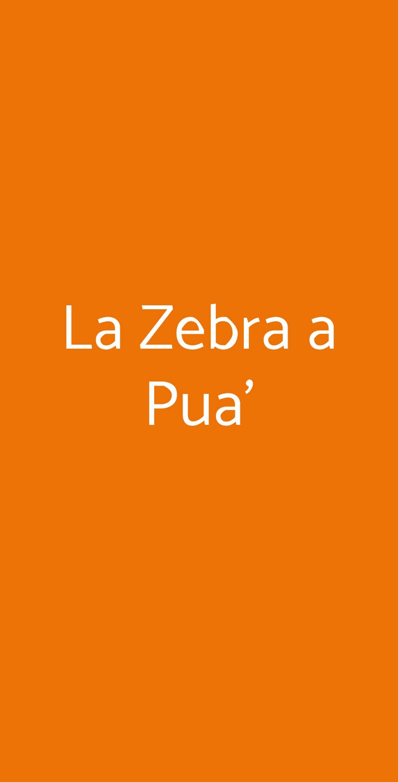 La Zebra a Pua' Torino menù 1 pagina
