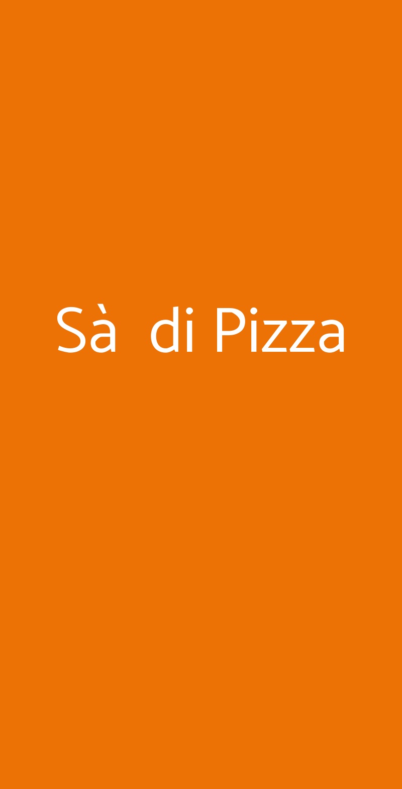 Sà  di Pizza Torino menù 1 pagina