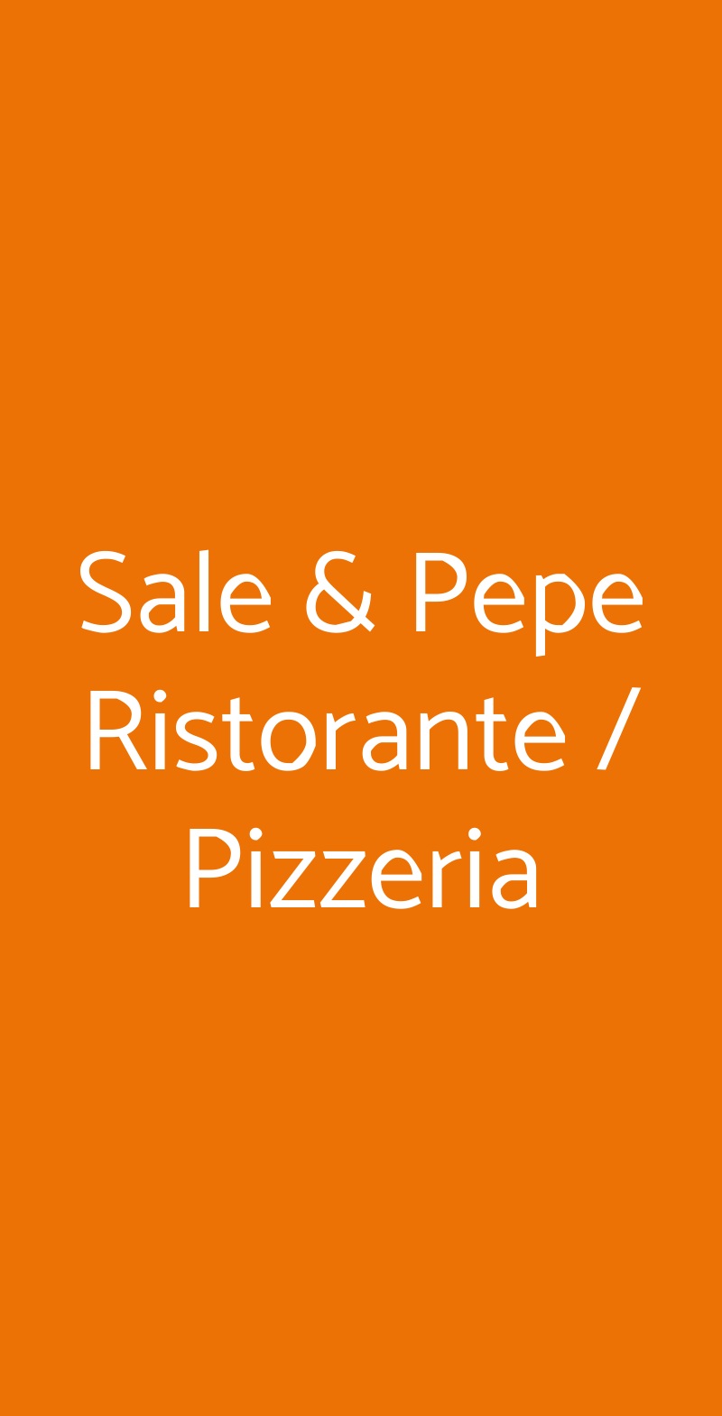 Sale & Pepe Ristorante / Pizzeria Marsala menù 1 pagina