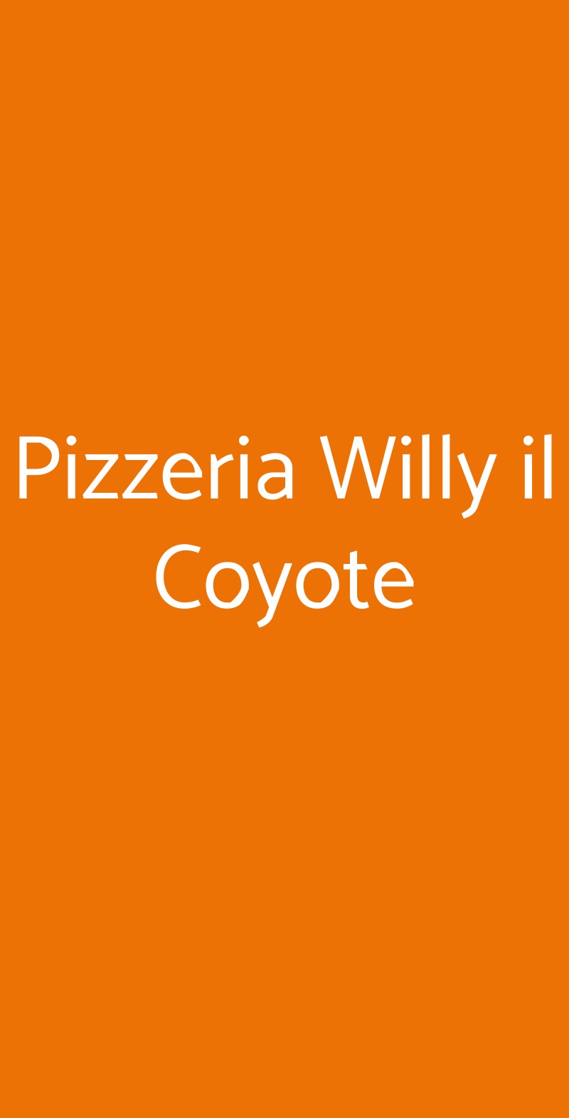 Pizzeria Willy il Coyote Nichelino menù 1 pagina