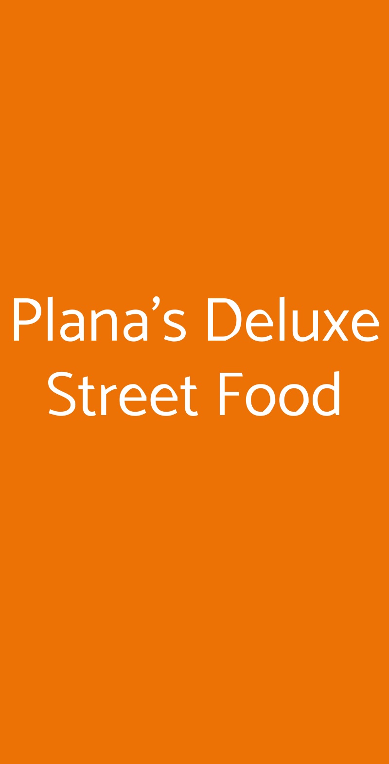 Plana's Deluxe Street Food Torino menù 1 pagina