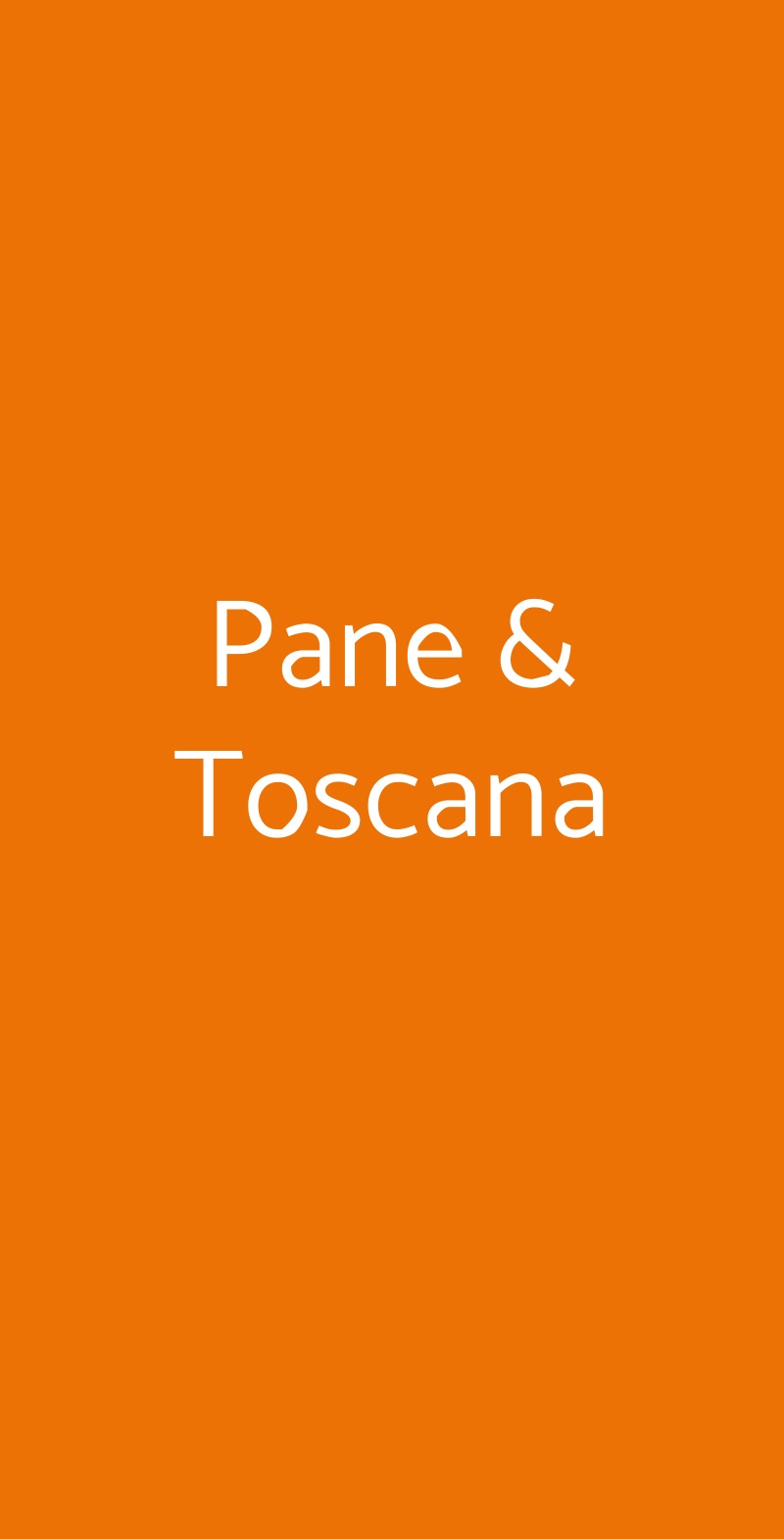 Pane & Toscana Firenze menù 1 pagina