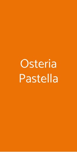 Osteria Pastella, Firenze