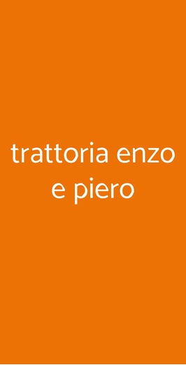 Trattoria Enzo E Piero, Firenze