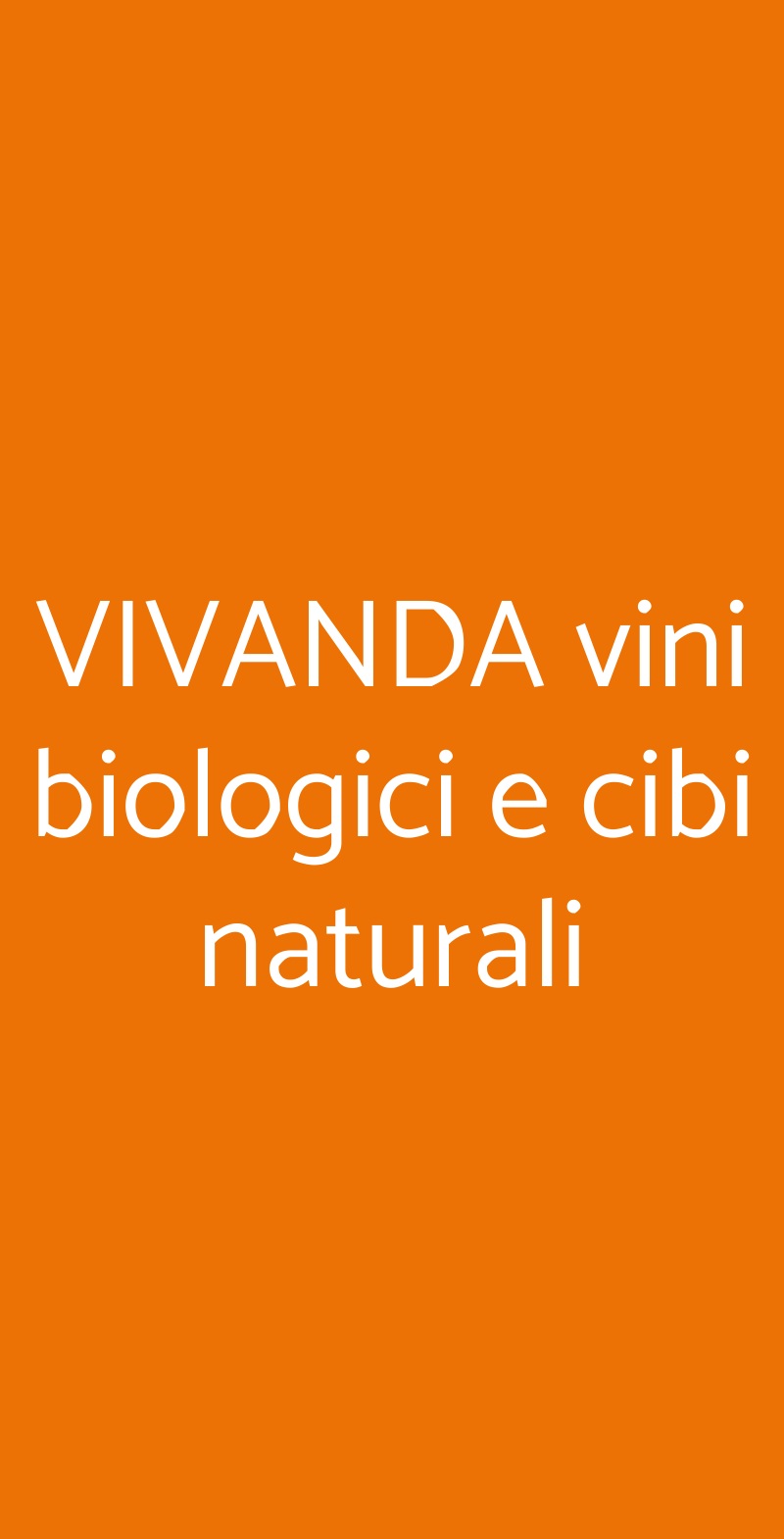 VIVANDA vini biologici e cibi naturali Firenze menù 1 pagina