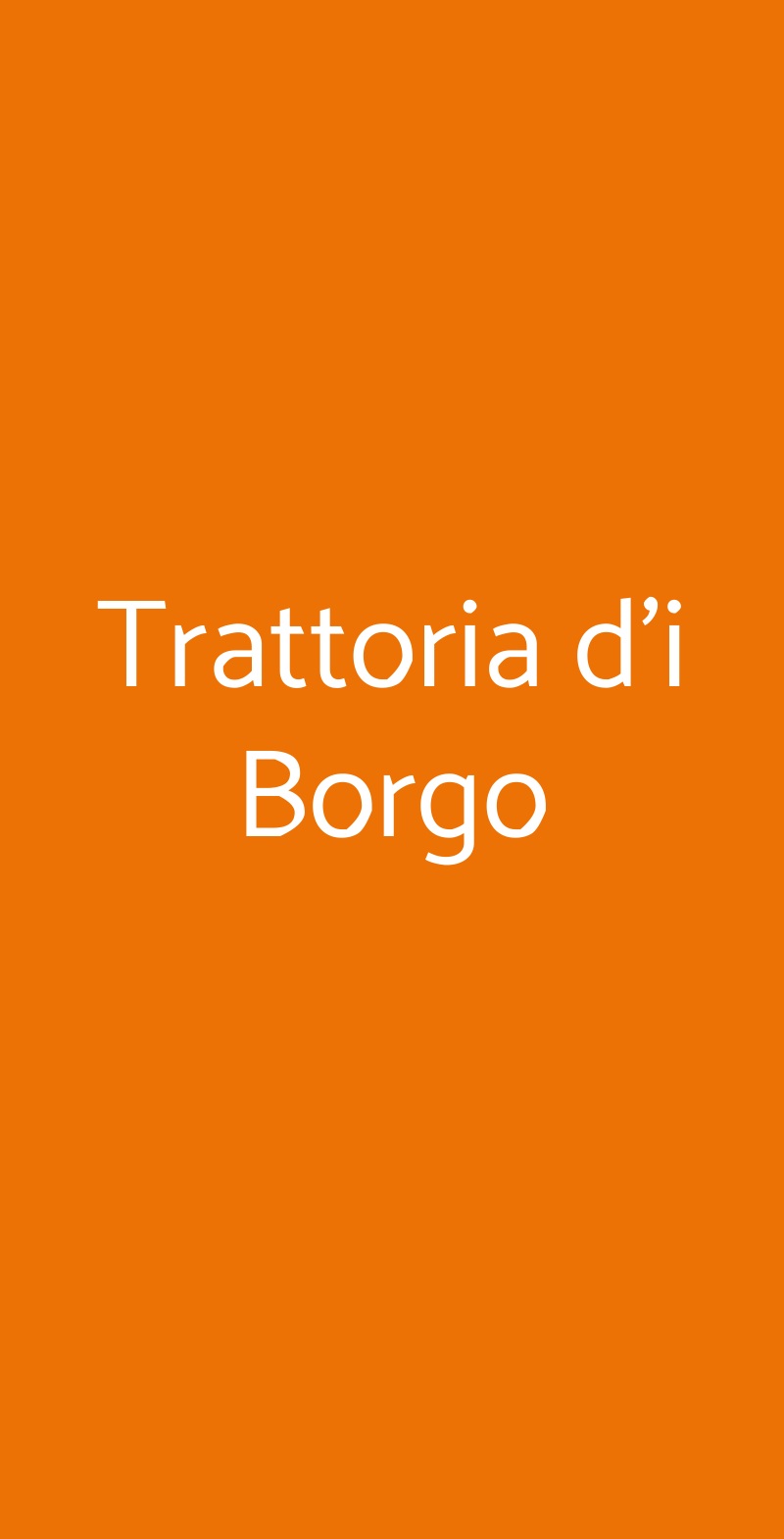 Trattoria d'i Borgo Greve in Chianti menù 1 pagina