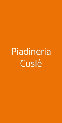 Piadineria Cuslè, Torino