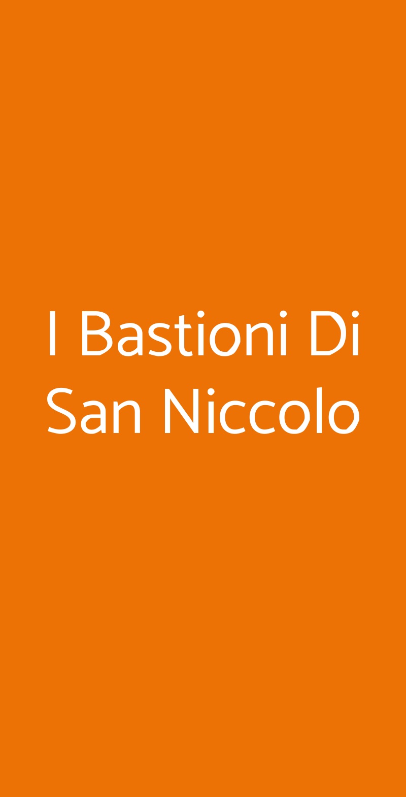 I Bastioni Di San Niccolo Firenze menù 1 pagina