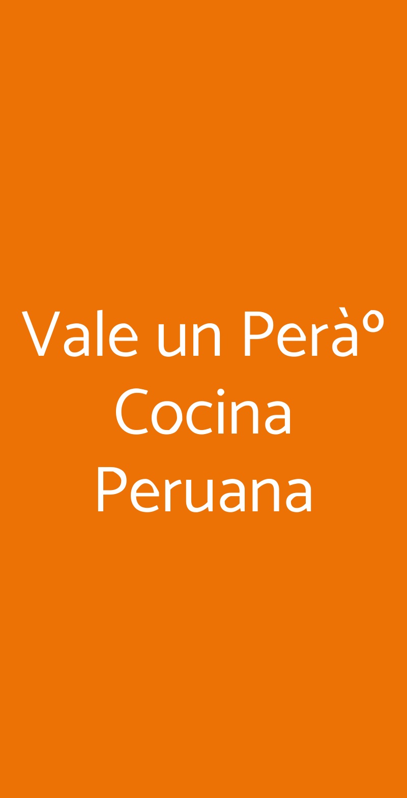 Vale un Peràº Cocina Peruana Torino menù 1 pagina