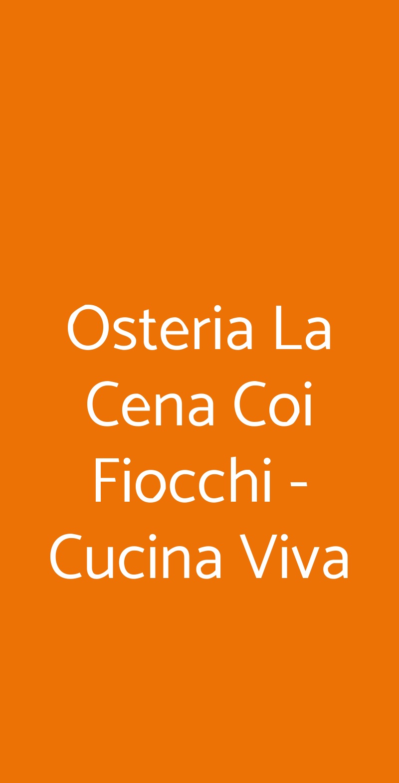 Osteria La Cena Coi Fiocchi - Cucina Viva Torino menù 1 pagina