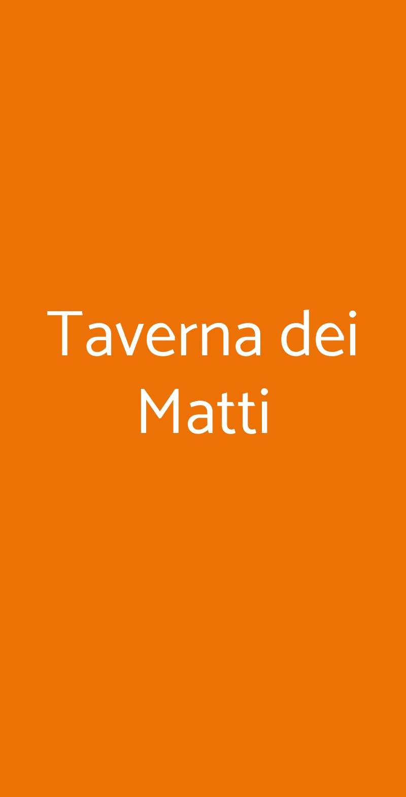 Taverna dei Matti Firenze menù 1 pagina