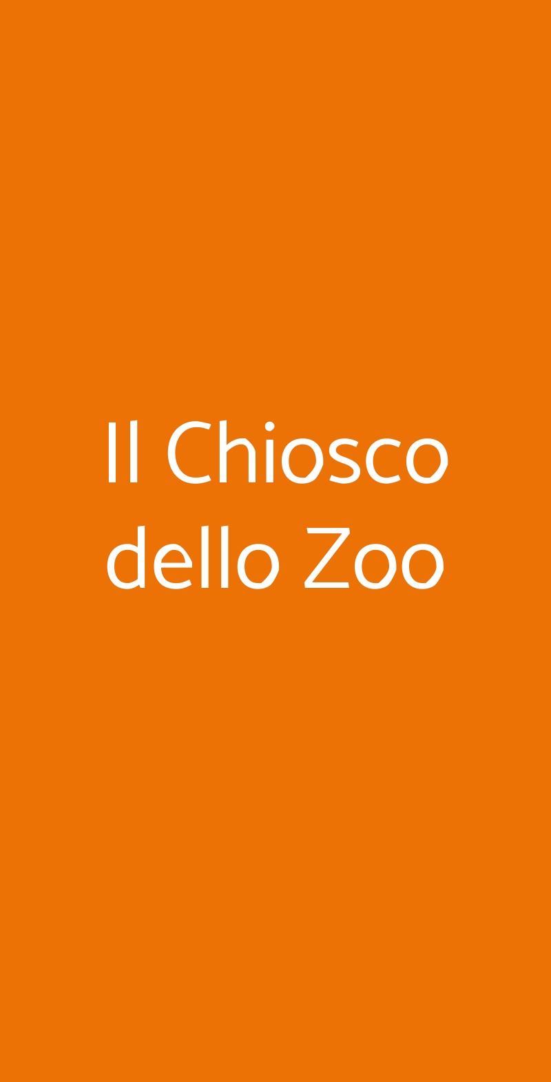 Il Chiosco dello Zoo Torino menù 1 pagina