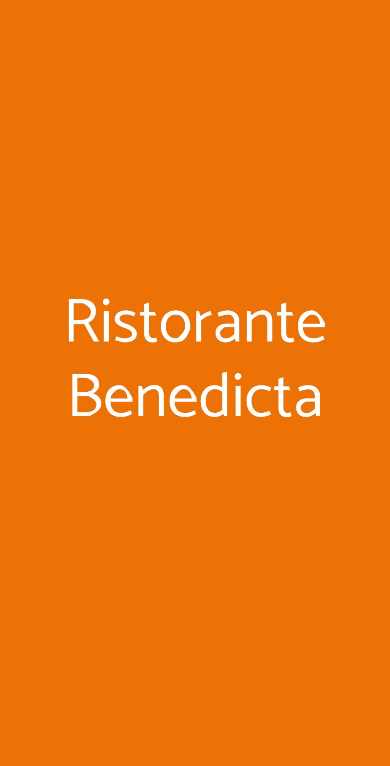 Ristorante Benedicta Firenze menù 1 pagina