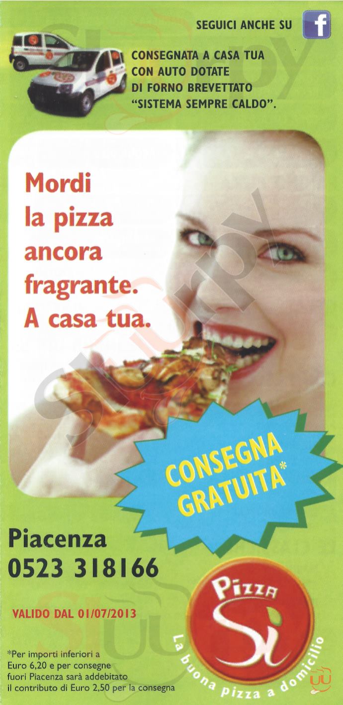 Pizza Sì Piacenza menù 1 pagina
